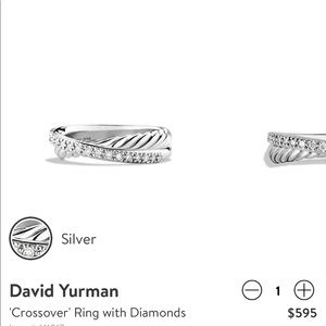 Crossover ring with Diamonds